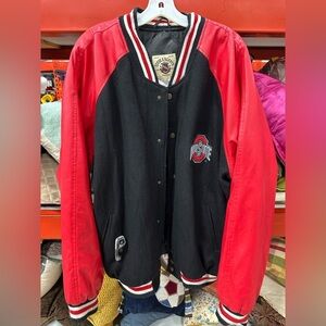 Retro Steve & Berry’s Ohio State Buckeyes leather varsity jacket